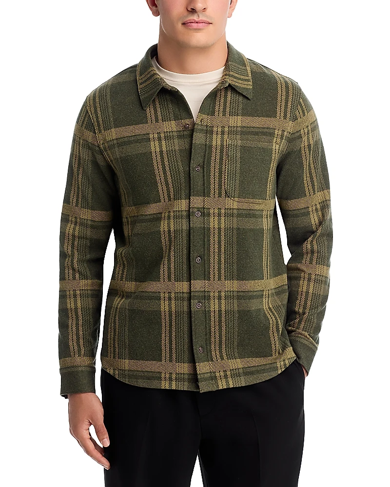 Vince Plaid Knit Shirt Jacket