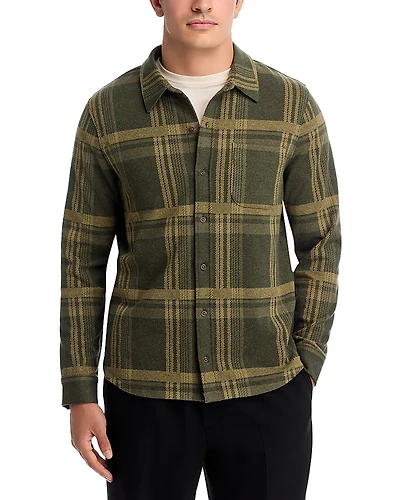 Vince Plaid Knit Shirt Jacket
