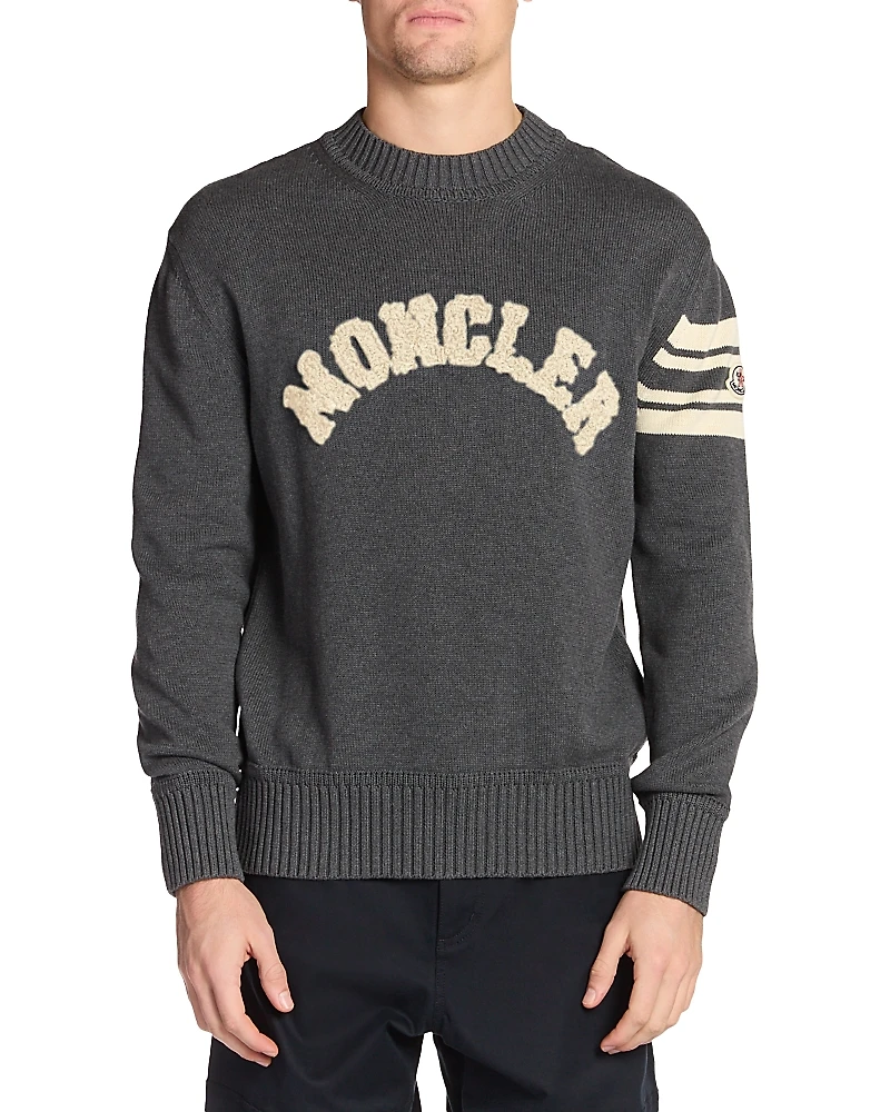 Moncler Tufted Chenille Logo Sweater