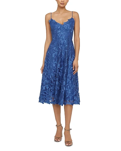 Theia Ainslie Lace Midi Dress