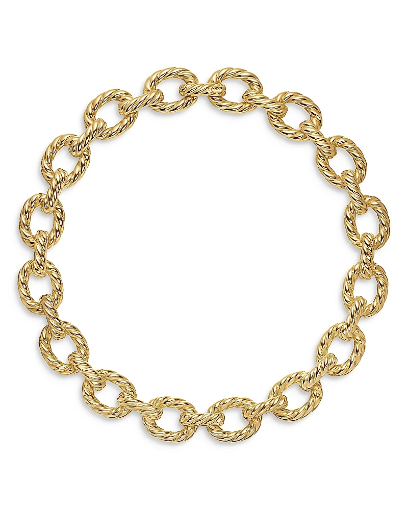 David Yurman Sculpted Cable Oval Link Necklace