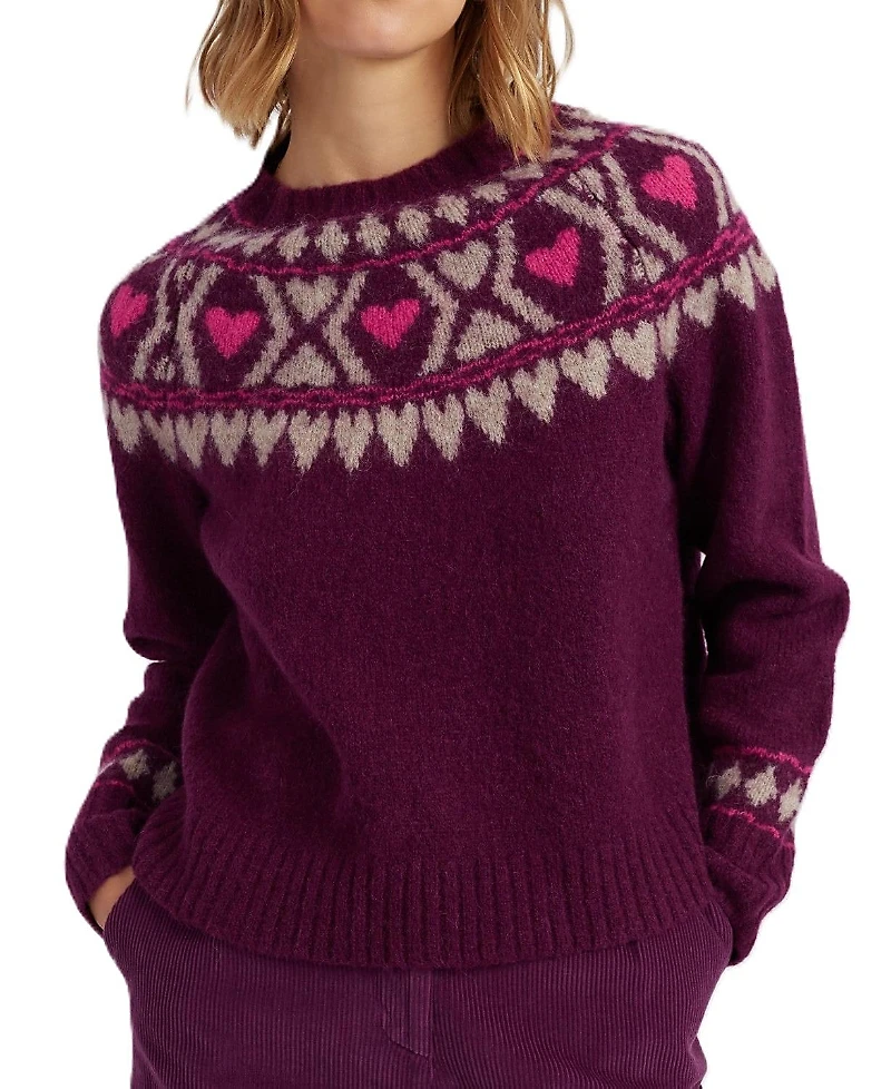 Chinti & Parker Women's Wool Blend Heart Fair Isle Sweater