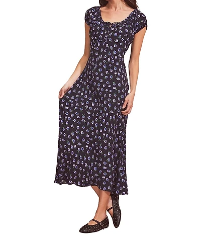 Ro & Zo Gathered Neckline Midi Dress