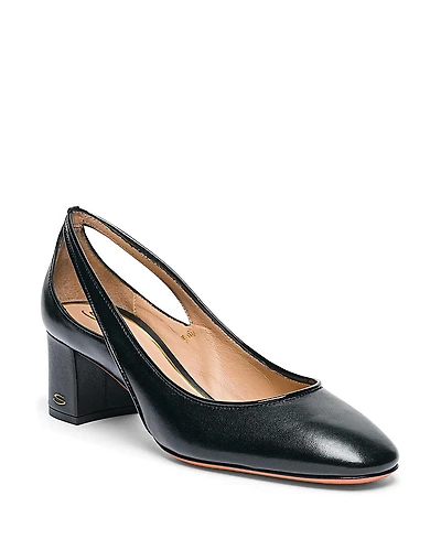 Santoni Women's Leather Mid-Heel Pump