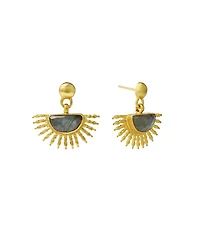 Ottoman Hands Sunrise Labradorite Drop Stud Earrings
