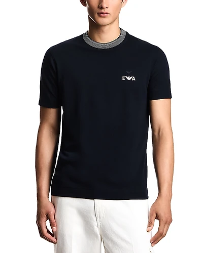 Emporio Armani Striped Crewneck Pique Tee