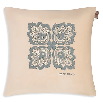 Etro Velvet Loto Embroidered Decorative Pillow, 18 x 18