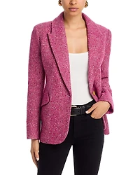 L'Agence Chamberlain Wool Blend Herringbone Blazer