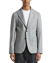Peserico Solid Regular Fit Peak Lapel Sport Coat