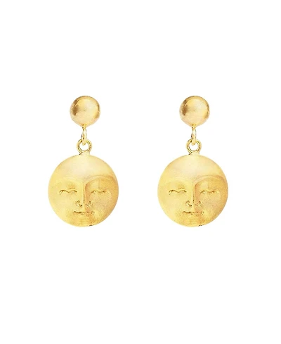 Ottoman Hands Moon Face Drop Earrings