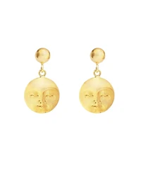Ottoman Hands Moon Face Drop Earrings
