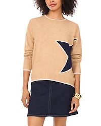 Vince Camuto Star Long Sleeve Crewneck Sweater