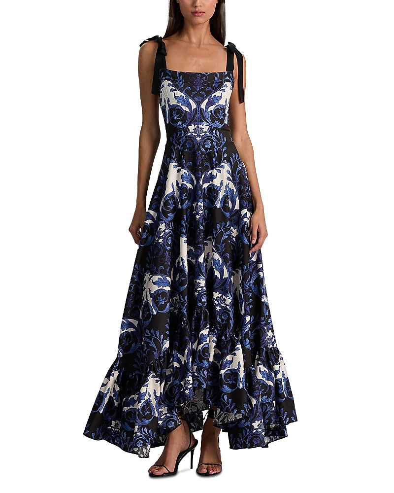 Alice and Olivia Rosalee Tie Strap Bustier Maxi Dress