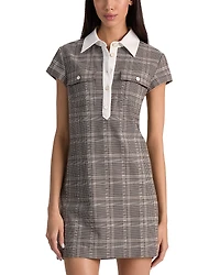 Alice and Olivia Darby Plaid Cap Sleeve Mini Dress