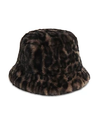Apparis Amara Leopard Print Faux Fur Bucket Hat