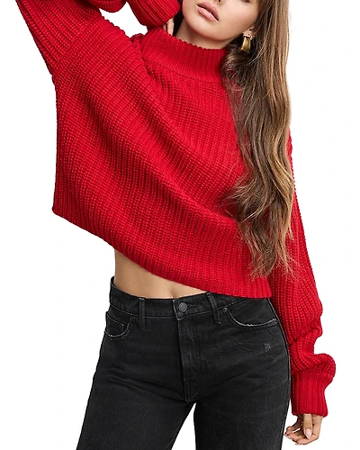 Good American Chunky Knit Mock Neck Sweater