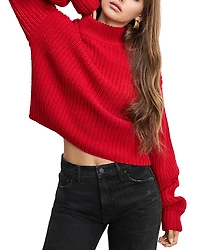 Good American Chunky Knit Mock Neck Sweater