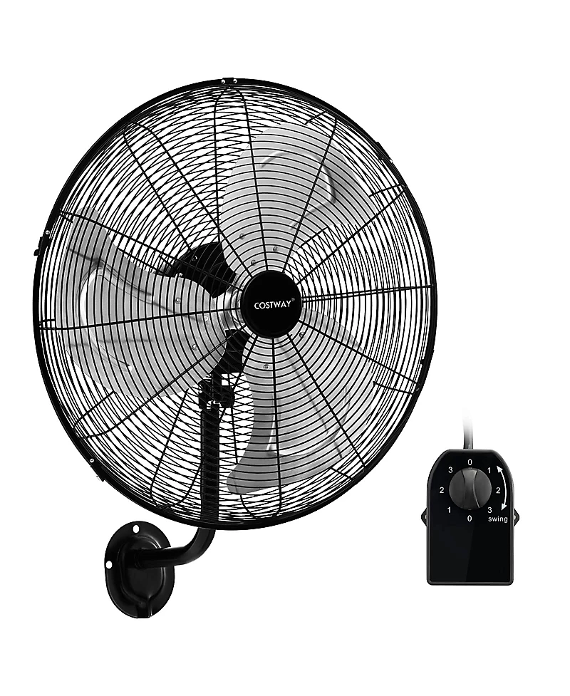 Costway 21 Wall Mount Meta Industrial Fan with 3 Speed Oscillating