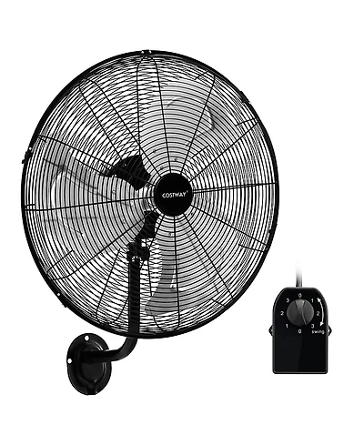 Costway 21 Wall Mount Meta Industrial Fan with 3 Speed Oscillating