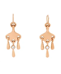 Pre-Owned Hermes Filet d'Or Earrings 18K Rose Gold and Diamond