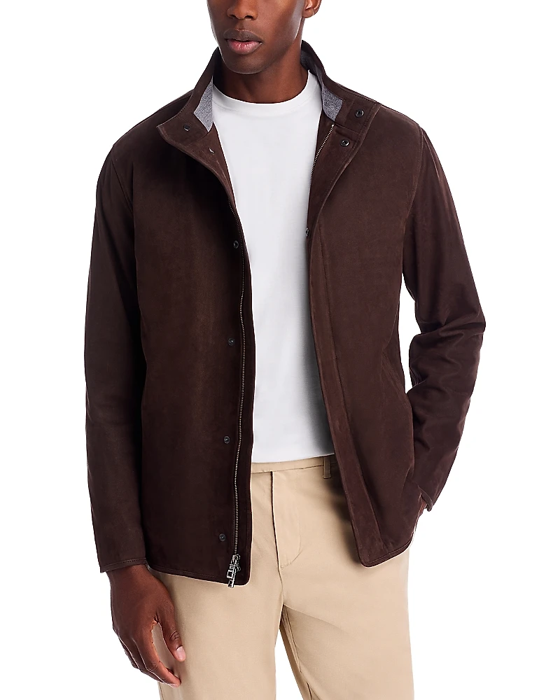 Peter Millar Norwalk Nubuck Leather Coat