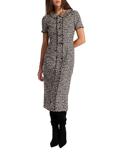 Santorelli Cass Midi Modern Tweed Sheath Dress