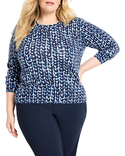 Nic+Zoe Plus Knit Stitch Round Neck Sweater