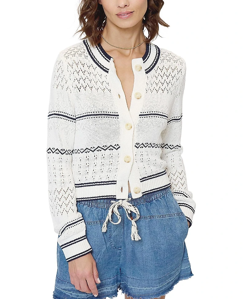 Central Park West Emanuel Nautical Stripe Cardigan