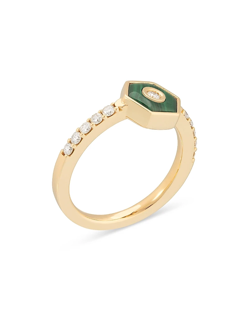 Miseno Jewelry Diamond & Malachite Baia Stackable Ring