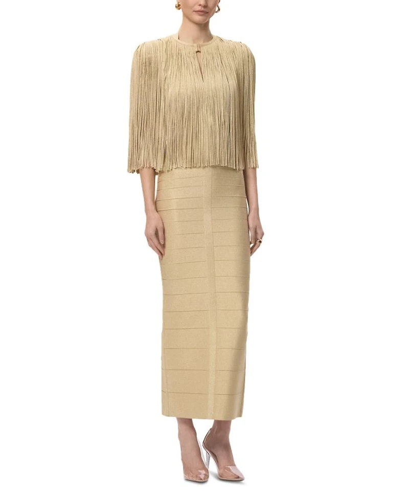 Metallic Fringe Cape
