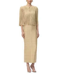Metallic Fringe Cape