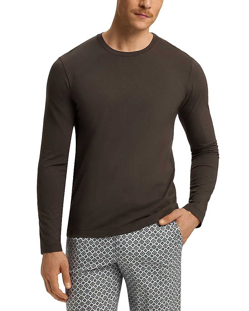 Hanro Cotton Solid Long Sleeve Pajama Tee