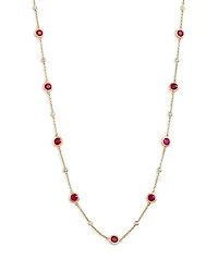 Bloomingdale's Fine Collection Ruby & Diamond Bezel Station Necklace
