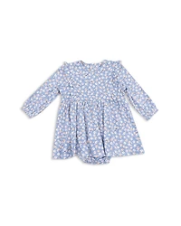 Angel Dear Girls' Country Calico Ruffled Long Sleeved Bodysuit Dress - Baby