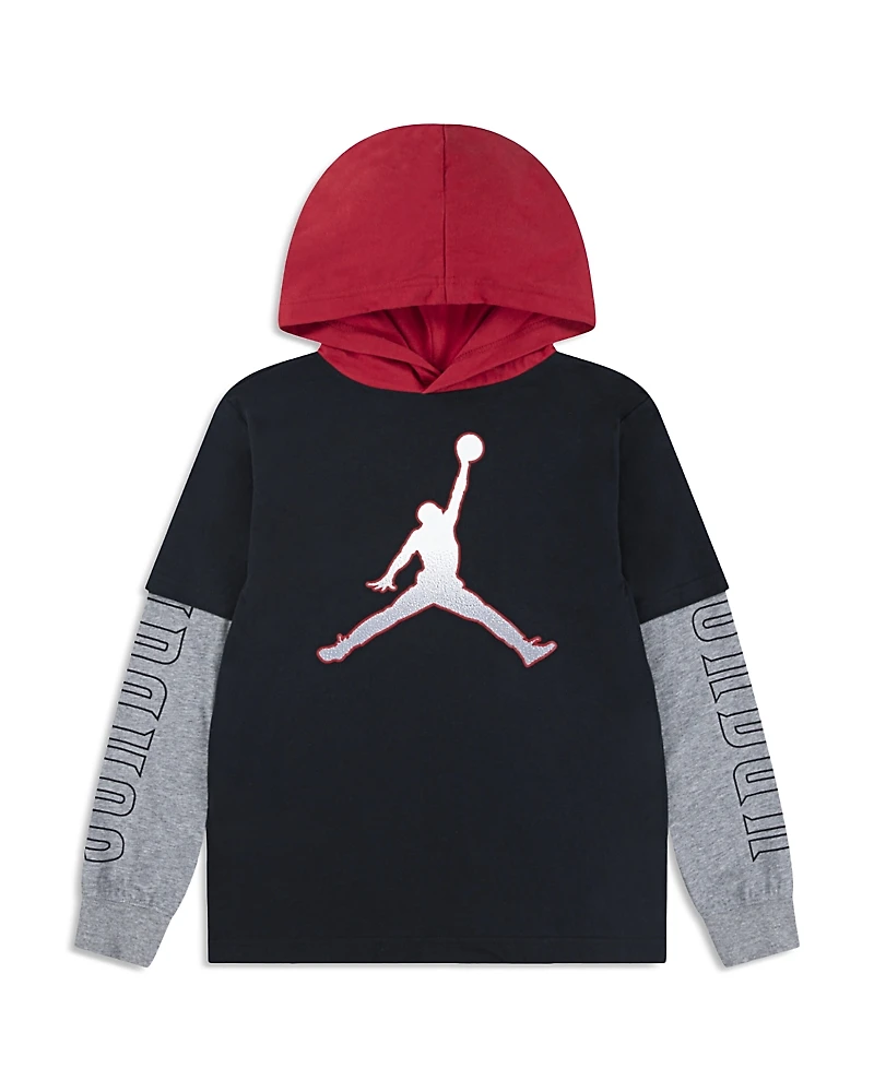 Jordan Boys' Gametime Layered Look Hoodie - Big Kid