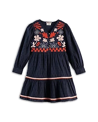 Scotch & Soda Girls' Clip Jacquard Embroidered Dress - Little Kid, Big Kid