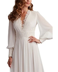 Topanga Tiered Bishop Sleeve Gown