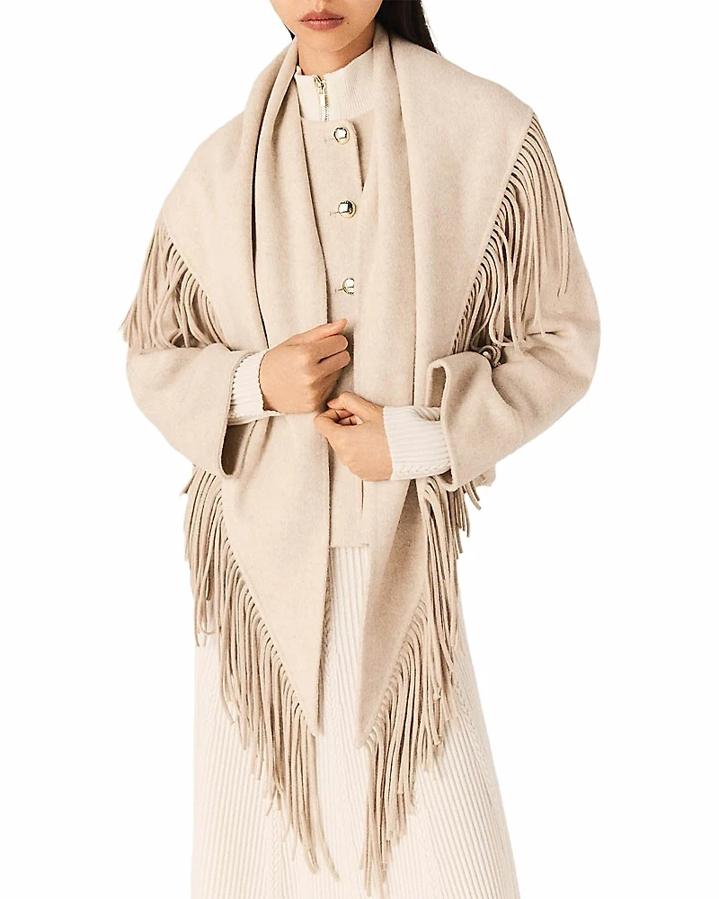 Maje Fringe Detail Coat
