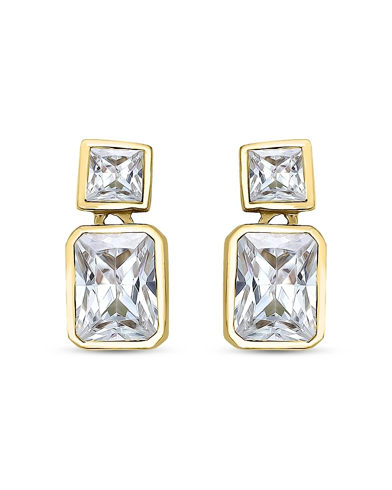 Aqua Cubic Zirconia Drop Earrings