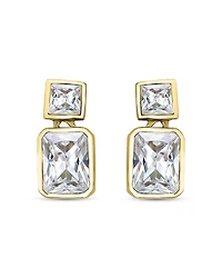 Aqua Cubic Zirconia Drop Earrings