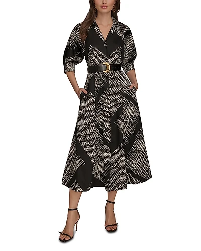 Donna Karan Belted Midi Shirt Dress