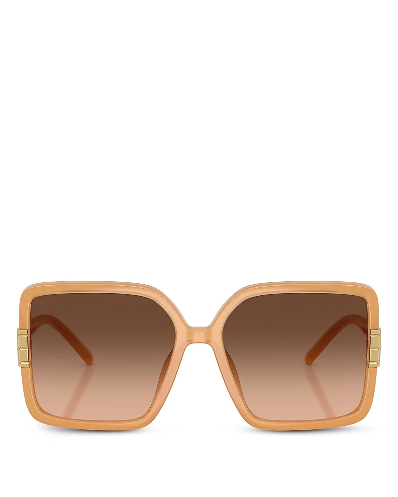 Tory Burch Flat Eleanor Square Sunglasses, 57mm