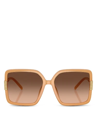 Tory Burch Flat Eleanor Square Sunglasses, 57mm