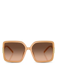 Tory Burch Flat Eleanor Square Sunglasses, 57mm