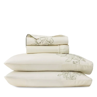 Boll & Branch Signature Etched Peony Piped-Edge Sheet Set