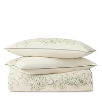 Boll & Branch Signature Etched Peony Piped-Edge Duvet Set, Full/Queen