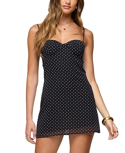 Edikted Polka Dot Cupped Chiffon Mini Dress