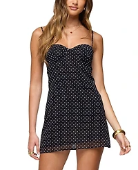 Edikted Polka Dot Cupped Chiffon Mini Dress