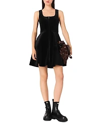 Maje Short Velvet Skater Dress