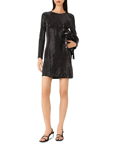 Maje Short Rhinestone Knit Dress